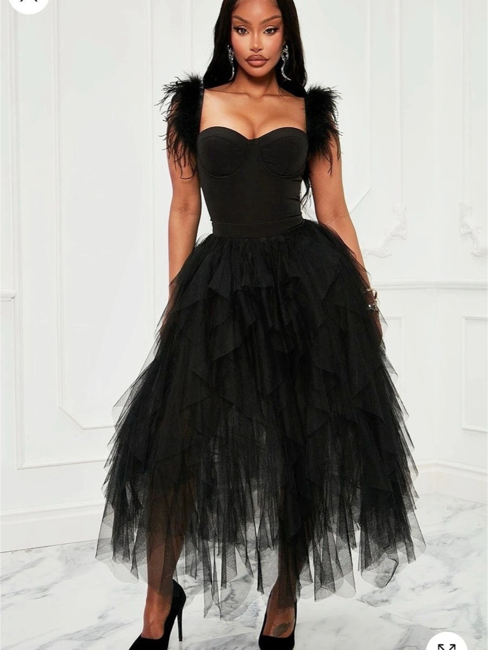 Black Tulle Maxi Dress Like New
